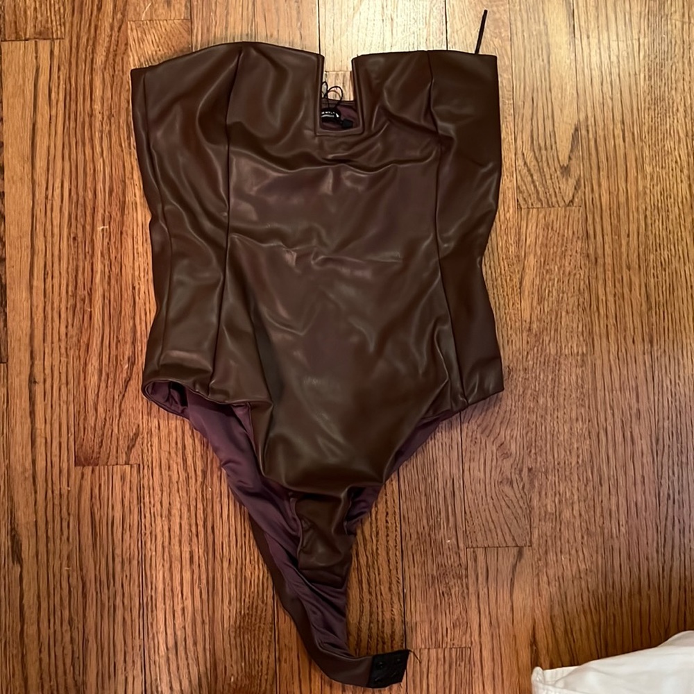 Zara Strapless Leather bodysuit
